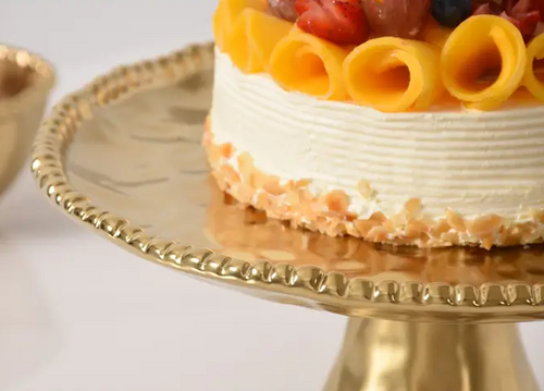 ROUND GOLD CAKE STAND