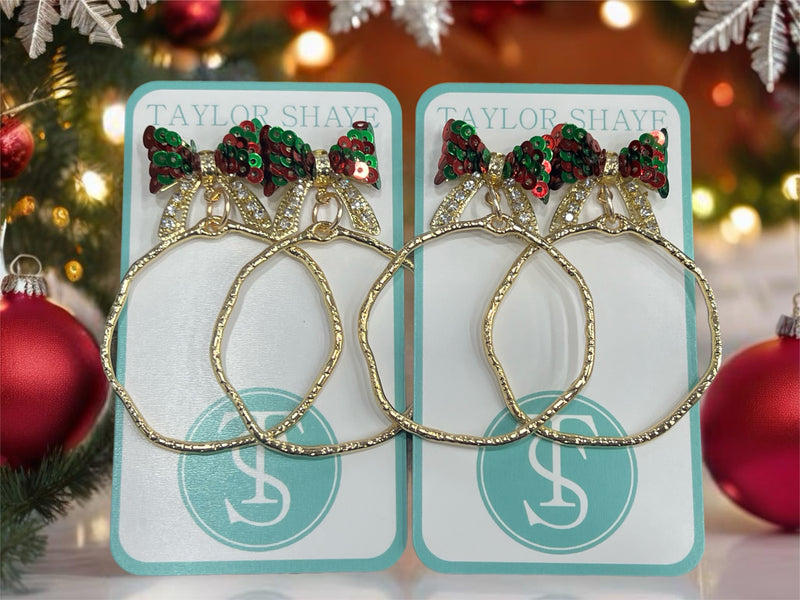 BETHANY CHRISTMAS BOW HOOPS