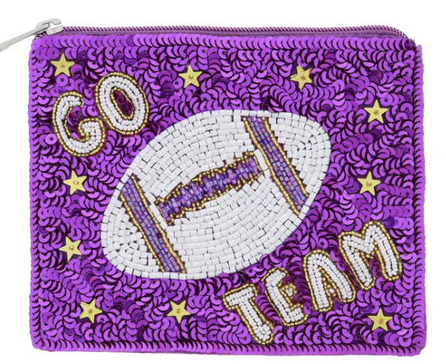 GO TEAM PURPLE  BEADED