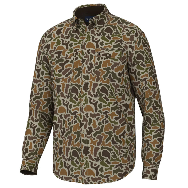 LOCAL BOY CAMO BUTTON UP LONG SLEEVE