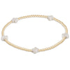 SIGNATURE SMALL CROSS GOLD PATTERN 2MM BEAD BRACELET