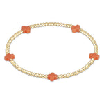 SIGNATURE SMALL CROSS GOLD PATTERN 2MM BEAD BRACELET