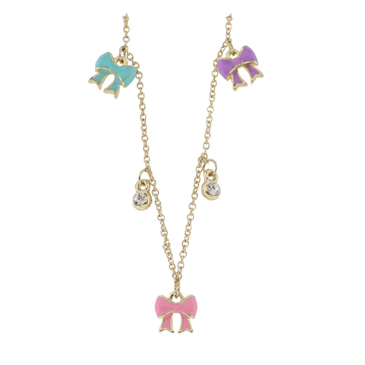 BOWS & CRYSTALS NECKLACE