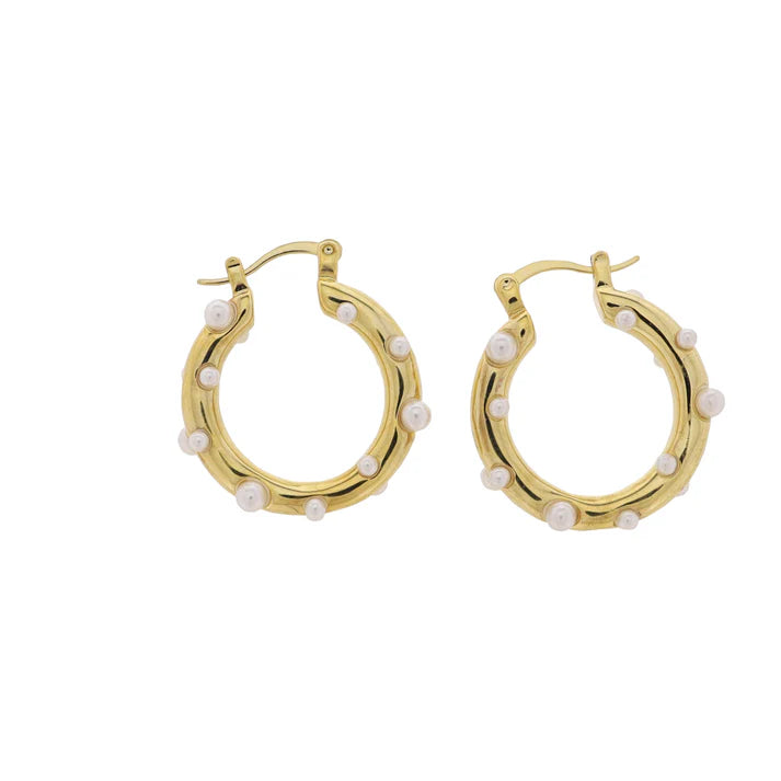 PEARL HOOP EARRINGS