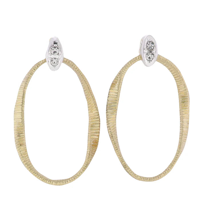 TEXTURED OPEN OVAL EARRINGS