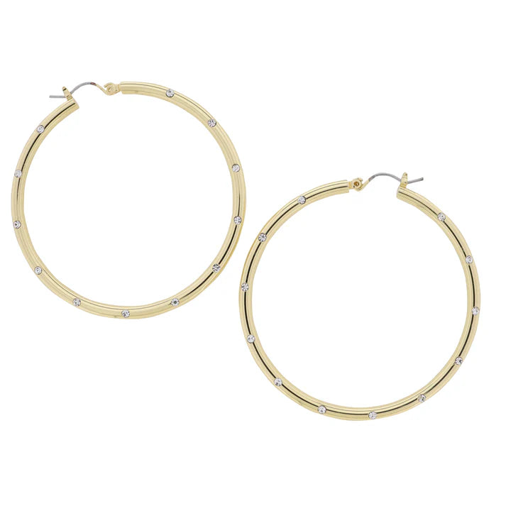 DELICATE TINY CRYSTAL HOOP EARRINGS