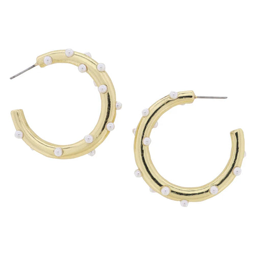PEARL HOOP EARRINGS