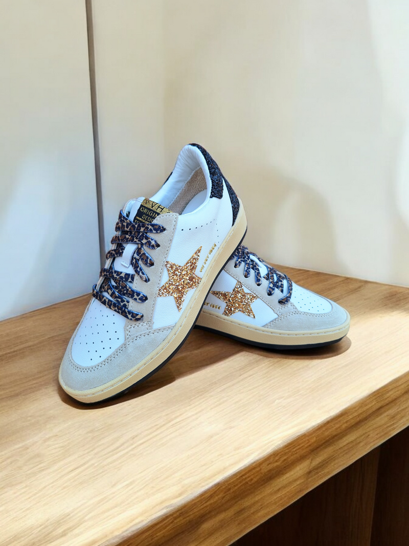 DENISSE BLACK/GOLD GLITTER SNEAKER