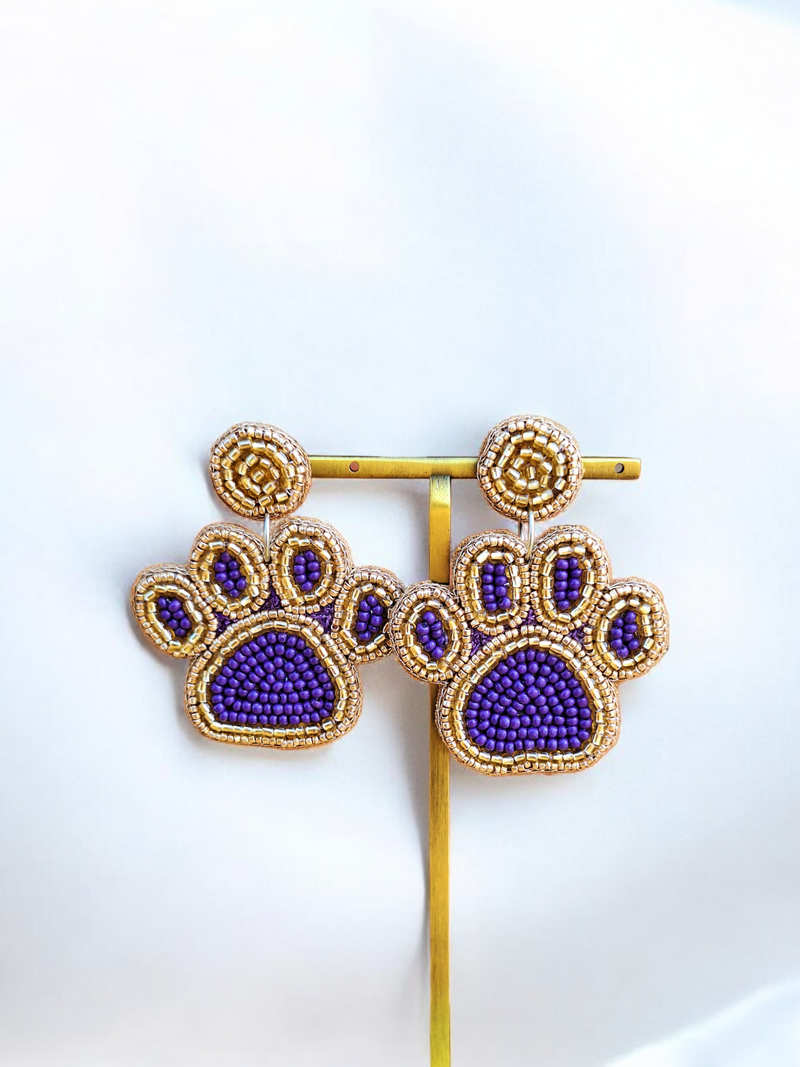 TIGER PAW BEADED EARRING