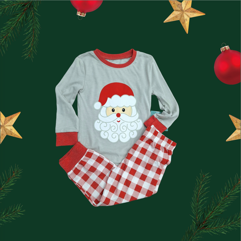 SANTA GINGHAM PAJAMA SET