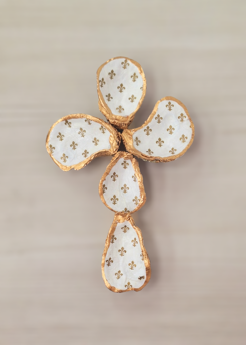 FLEUR DE LIS OYSTER CROSS