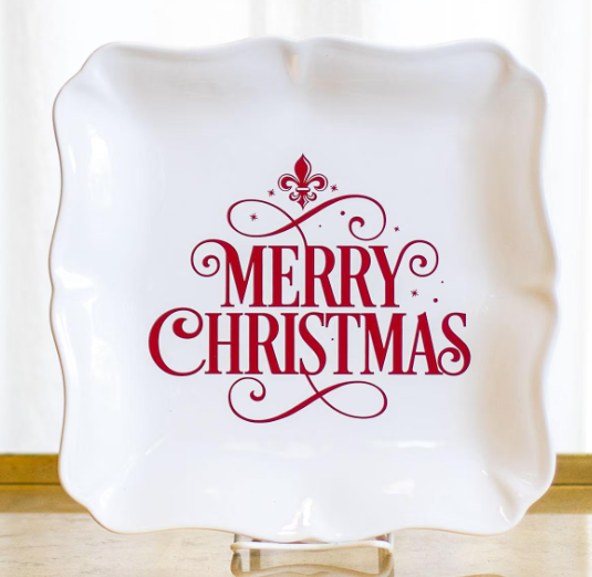 MERRY CHRISTMAS SQUARE PLATTER