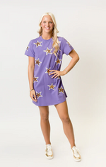 PURP
LE & GOLD SEQUIN STAR DRESS