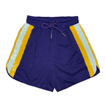 PURPLE & YELLOW SEQUIN SHORTS
