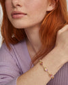 HALLIE DELICATE CHAIN GOLD BRACELET IN SUNRISE WATERCOLOR ILLUSION