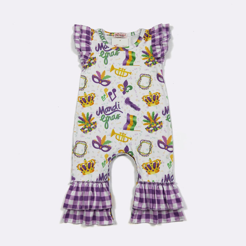 MARDI GRAS BABY ROMPER