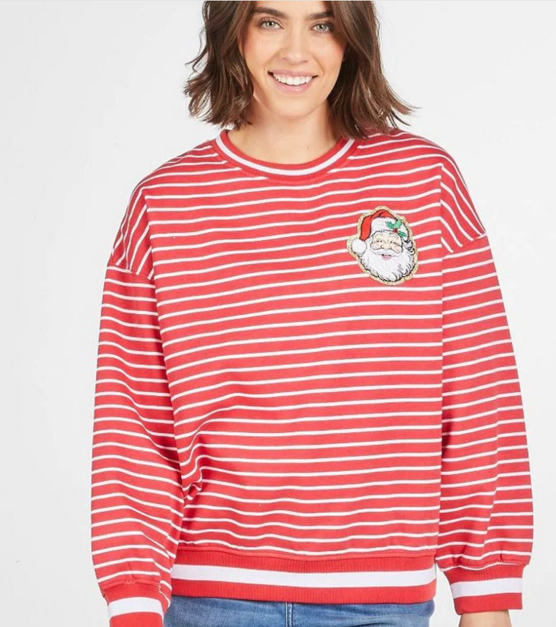 SANTA VARSITY TOP