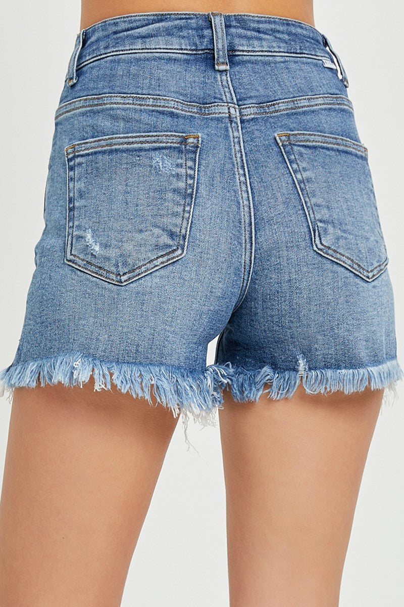 NESSIE HIGH RISE SIDE SLIT RISEN SHORTS- MEDIUM