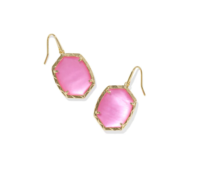 DAPHNE DROP GOLD EARRINGS IN AZALEA ILLUSION