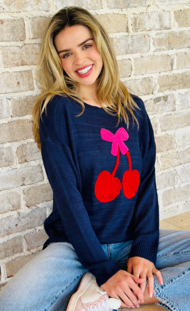 CHERRY BOW SWEATER