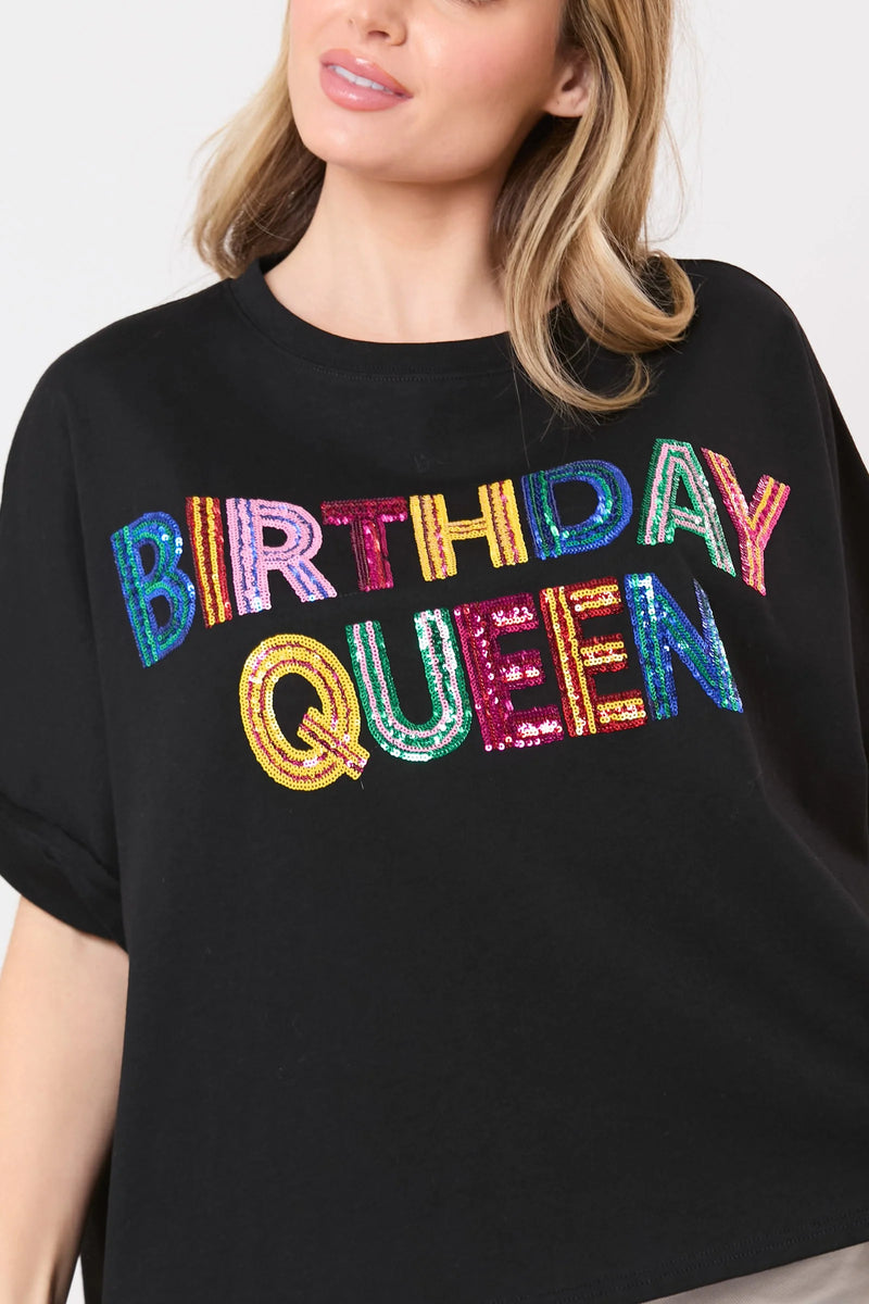 BIRTHDAY QUEEN SEQUINS TOP