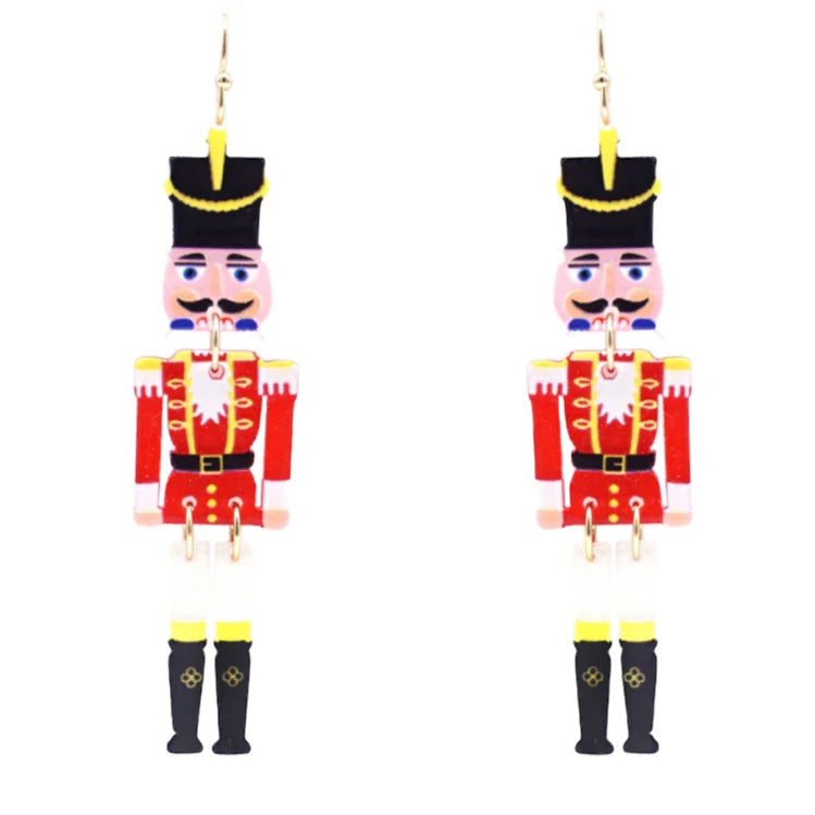 HOLIDAY NUTCRACKER ACRYLIC EARRINGS