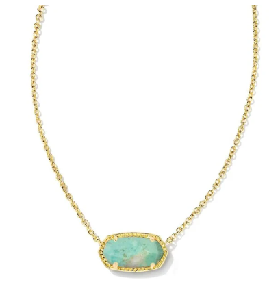 ELISA GOLD NECKLACE- SEA GREEN CHRYS0COLLA