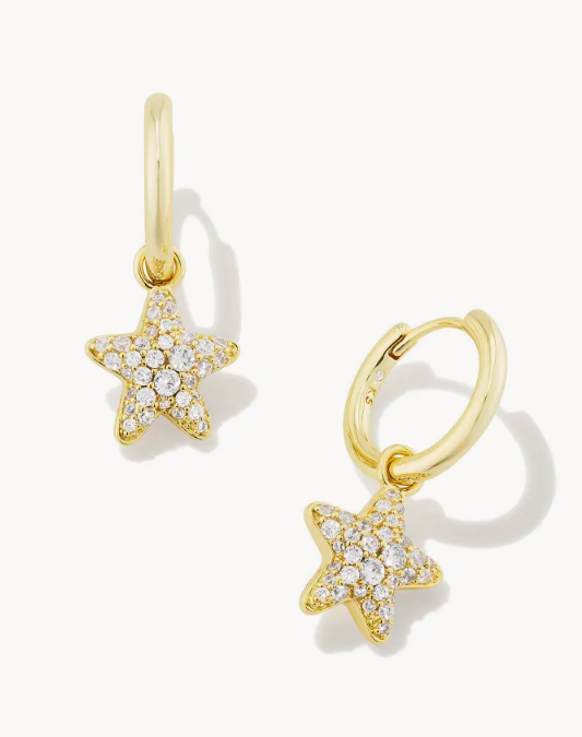 JAE STAR PAVE GOLD HUGGIE EARRING