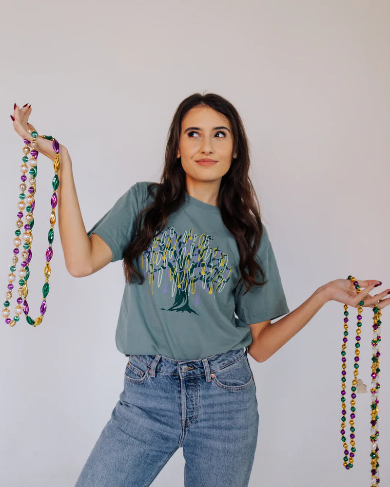 MARDI GRAS BEAD TREE TEE