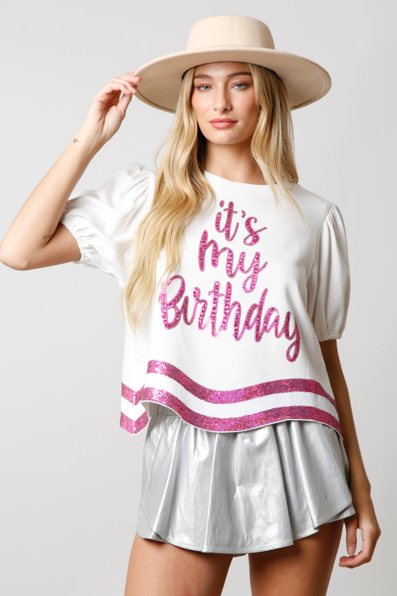 BIRTHDAY GIRL SEQUIN TOP