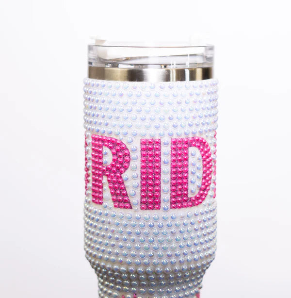 BRIDE HOT PINK AND PEARL TUMBLER