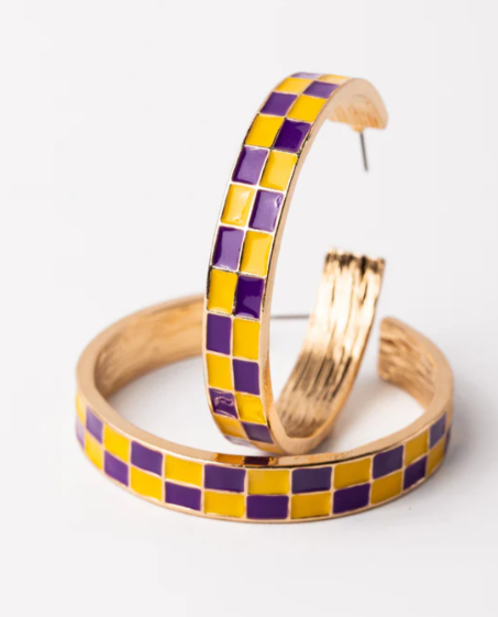 SUNNY PURPLE & GOLD HOOPS