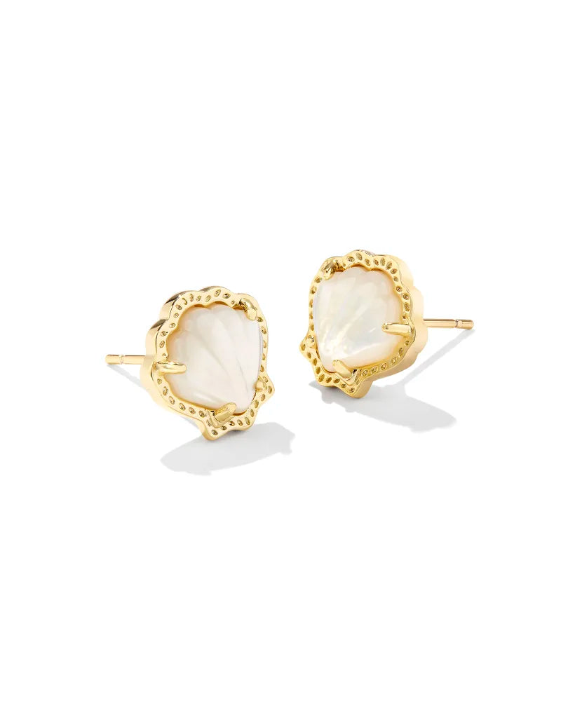 BRYNNE SHELL STUD IVORY