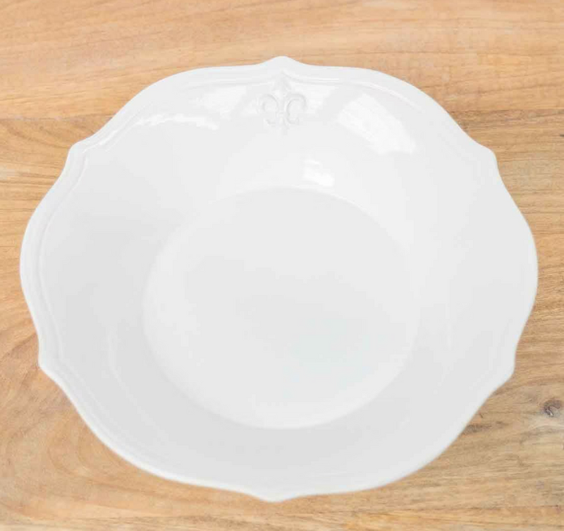 LAFLEUR SERVING BOWL ANTIQUE WHITE 11"