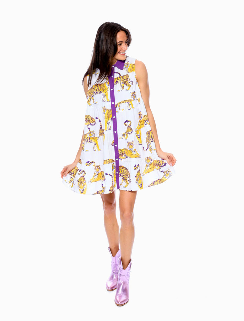 LSU TIGERS POPLIN TANK DRESS