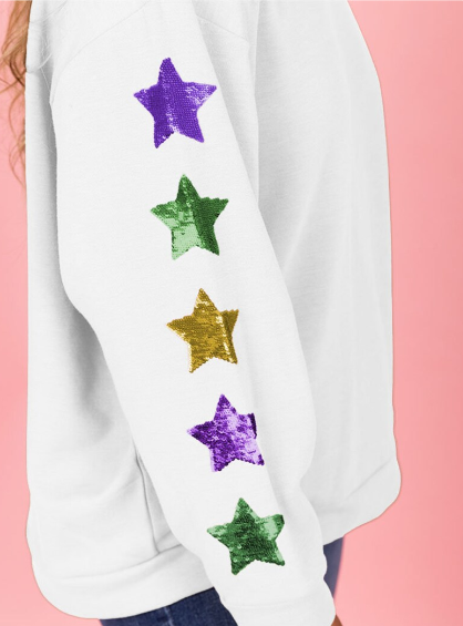 JULES MARDI GRAS STARS SWEATSHIRT