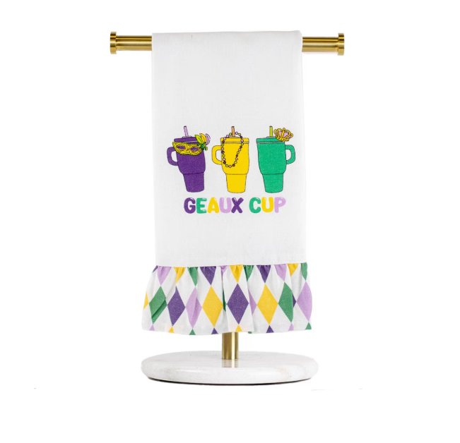 GEAUX CUP RUFFLE HAND TOWEL