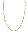 KELSEY PINK ENAMEL GOLD STRAND NECKLACE