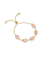 HALLIE DELICATE CHAIN GOLD BRACELET IN SUNRISE WATERCOLOR ILLUSION