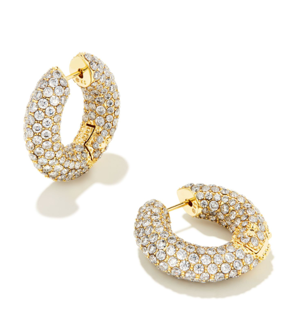 MIKKI PAVE HOOP EARRING- GOLD