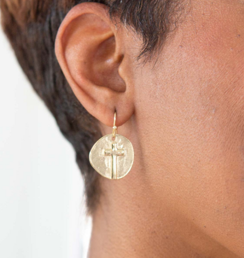 ASCENSION CROSS EARRING- GOLD