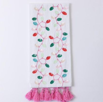 EMBELLISHED LIGHTS TEA TOWEL