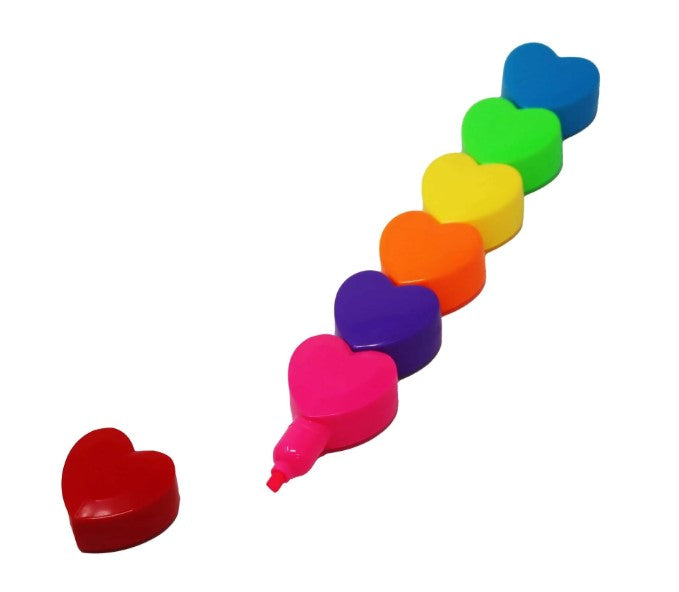 RAINBOW HEART STACKING HIGHLIGHTERS
