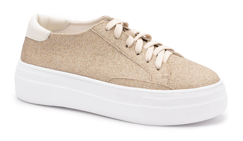 GLARING GOLD GLITTER SHOES