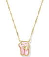 BALLET GOLD SHORT PENDANT NECKLACE IN BLUSH MOTHER OF PEARL
