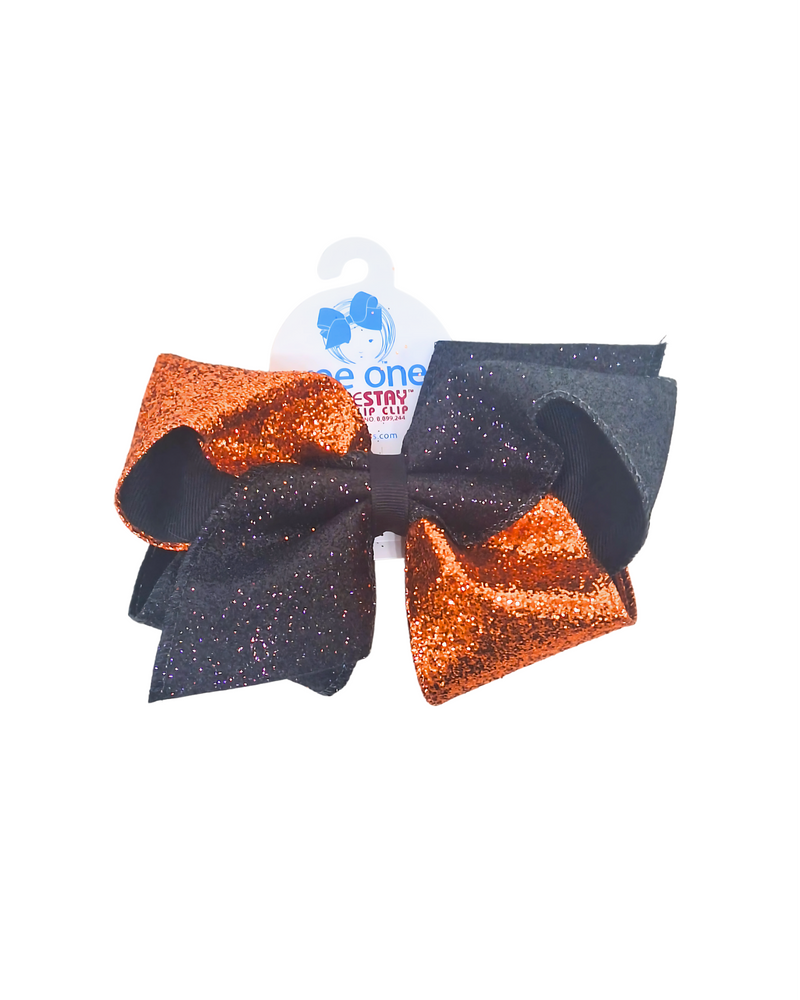 KING BLACK & ORANGE GLITTER BOWS
