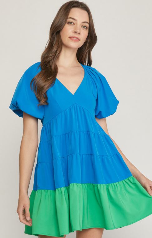 ELLIE BLUE/GREEN DRESS