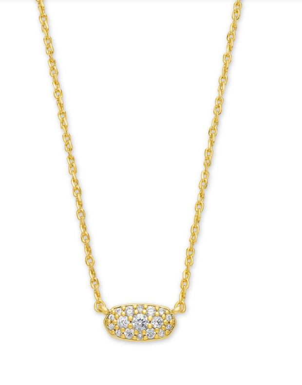 GRAYSON GOLD WHITE CRYSTAL NECKLACE
