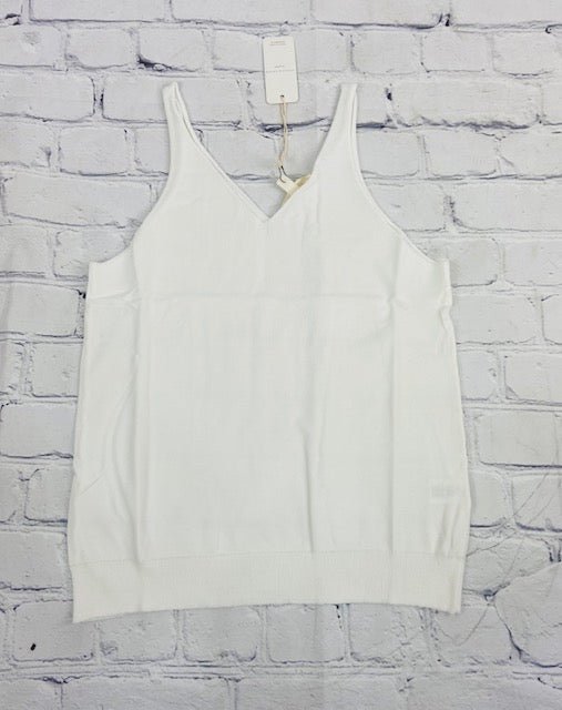 ISSA IVORY KNIT SHELL TANK