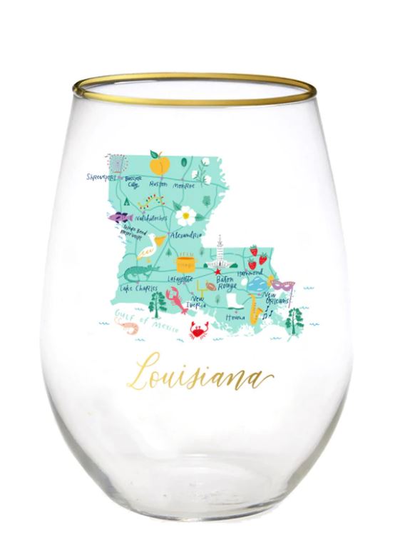 LOUISIANA STEMLESS WINE GLASS